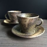 粉引灰釉コーヒー碗皿