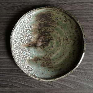 画像1: かいらぎ灰釉丸皿
