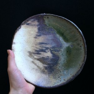 画像3: 粉引灰釉丸皿 21cm