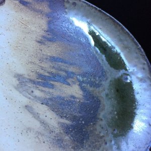 画像4: 粉引灰釉丸皿 21cm