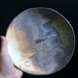 粉引灰釉丸皿 21cm