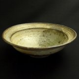 粉引灰釉リム盛鉢