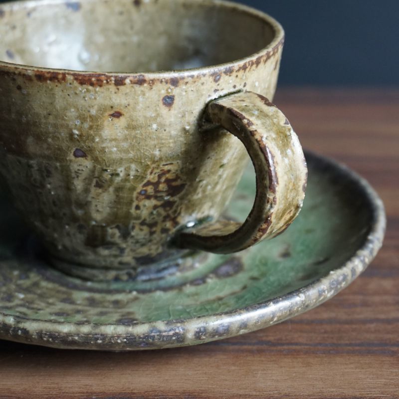 画像: 灰釉コーヒー碗皿