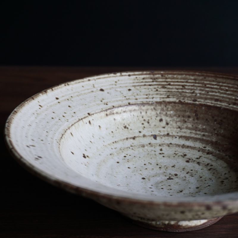 画像: 絹白釉櫛目リム鉢